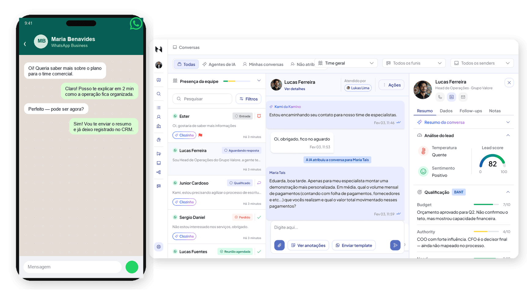 WhatsApp en el celular junto a la operación organizada en Nuvia